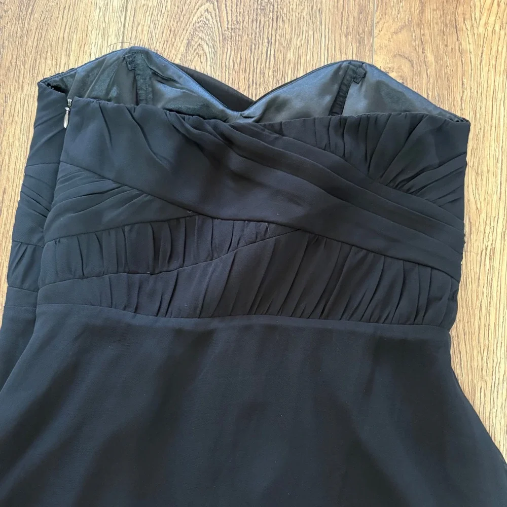 Express Black Strapless Sweetheart ruffle Cocktail Mini Dress Womens Size 10 y2k